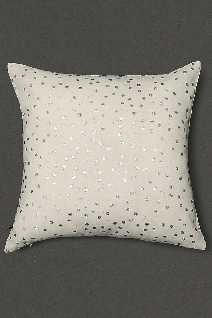 Ivory Square Cushion With Filler by Ritu Kumar Home at Pernia's Pop Up Shop