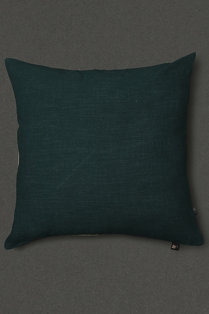 Green Square Cushion With Filler by Ritu Kumar Home at Pernia's Pop Up Shop