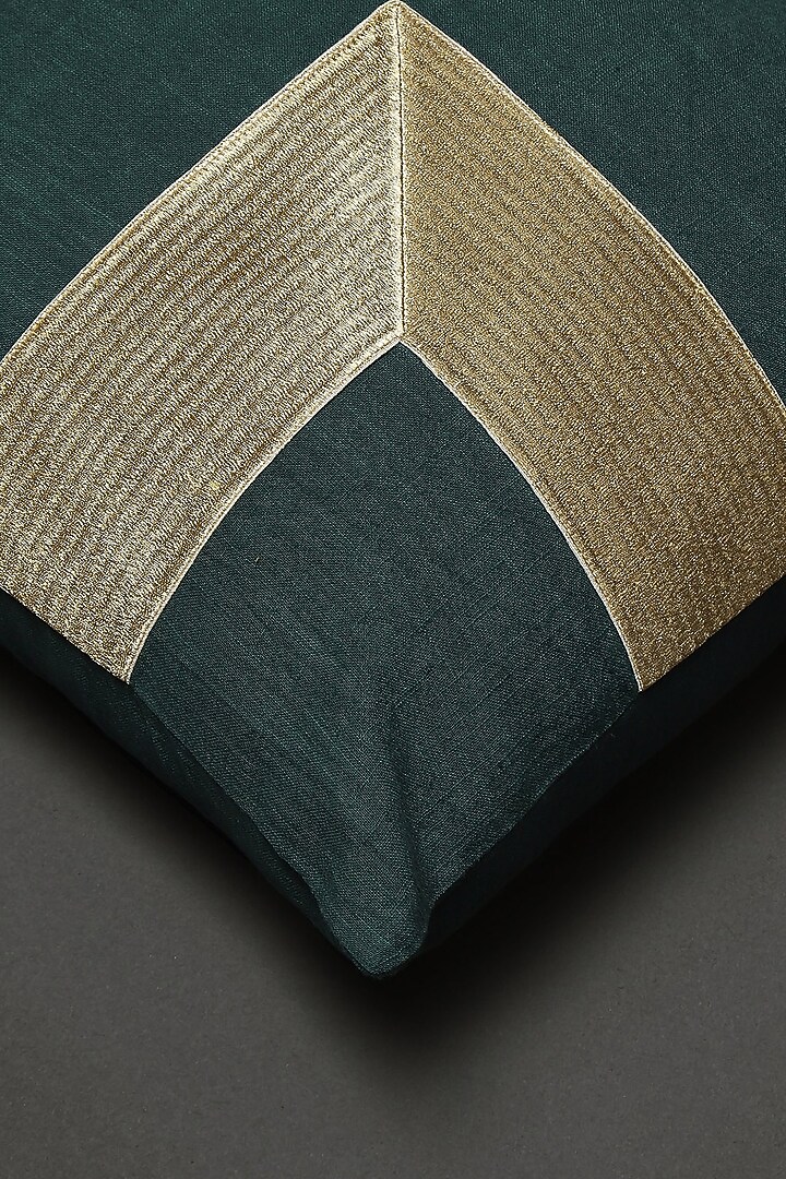 Green Square Cushion With Filler by Ritu Kumar Home at Pernia's Pop Up Shop