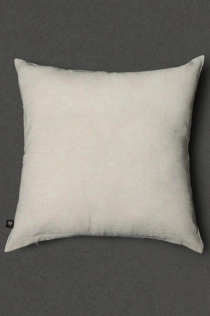 Ivory Embroidered Cushion With Filler by Ritu Kumar Home at Pernia's Pop Up Shop