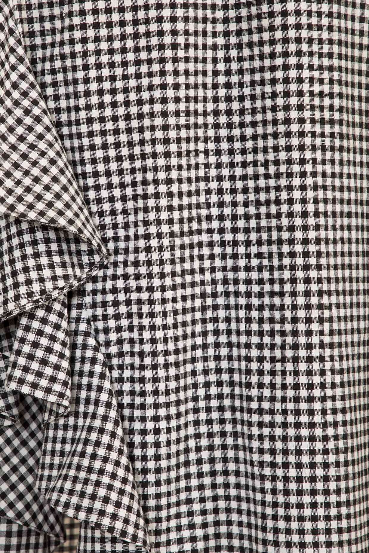 Asymmetrical Ruffled Checkered Skirt