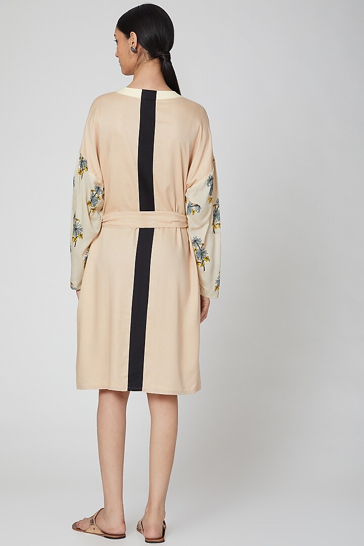 Lemon Yellow Printed Summer Shirt Dress With Belt by DOOR OF MAAI at Pernia's Pop Up Shop
