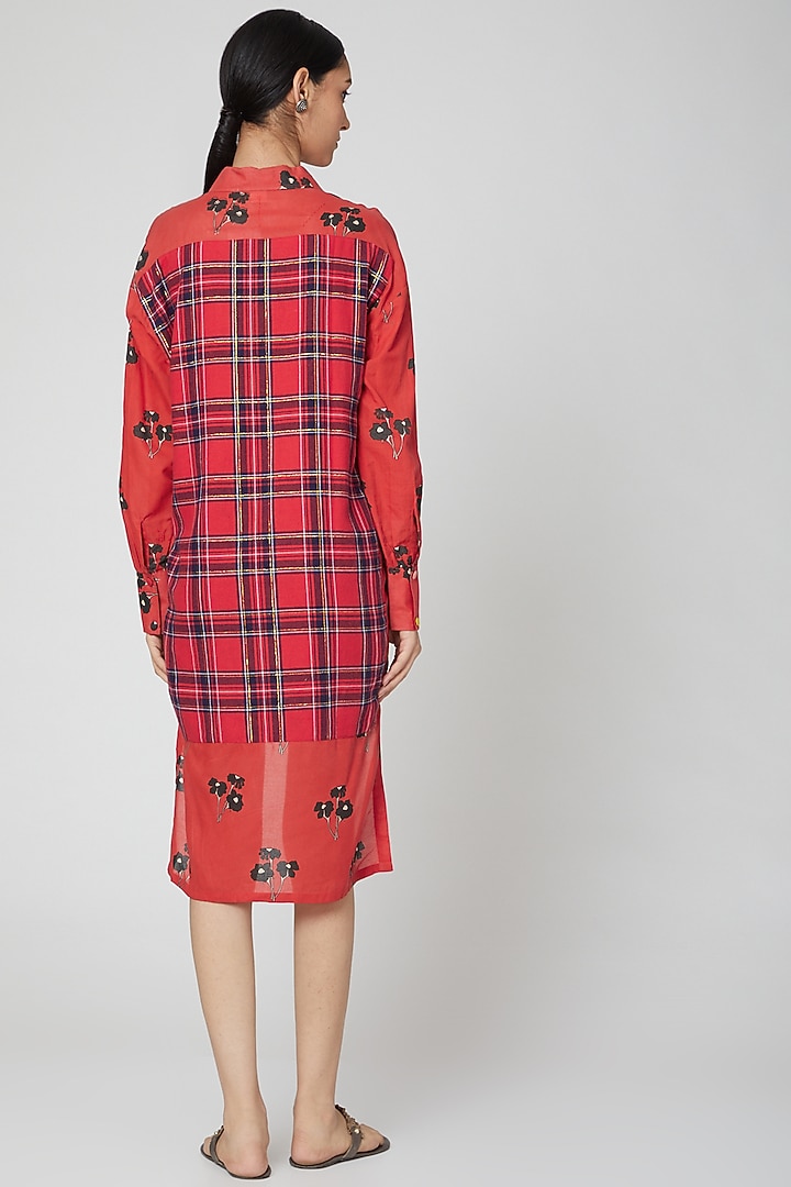Blood Red Printed Tunic Summer Dress by DOOR OF MAAI at Pernia's Pop Up Shop