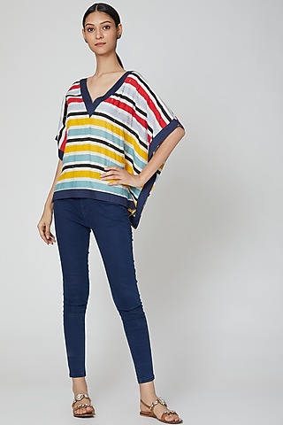 Multi Colored Embroidered Top by DOOR OF MAAI