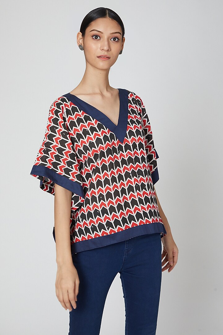 Multi Colored Printed Top by DOOR OF MAAI at Pernia's Pop Up Shop