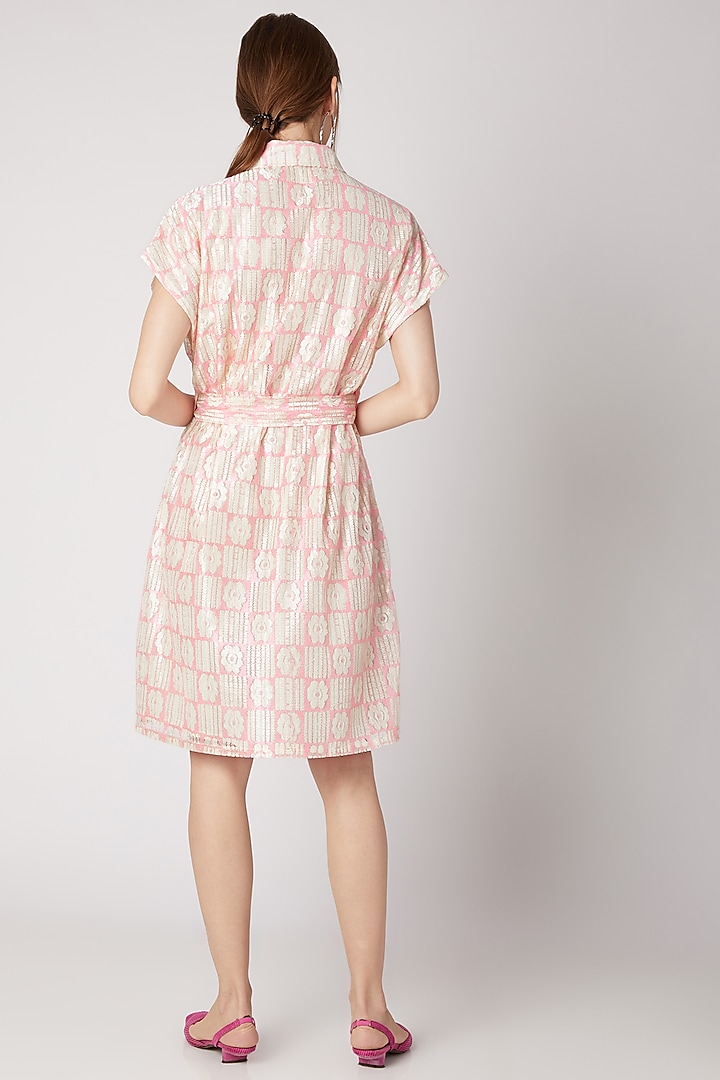 Orange Collared Summer Shirt Dress With Belt by DOOR OF MAAI at Pernia's Pop Up Shop