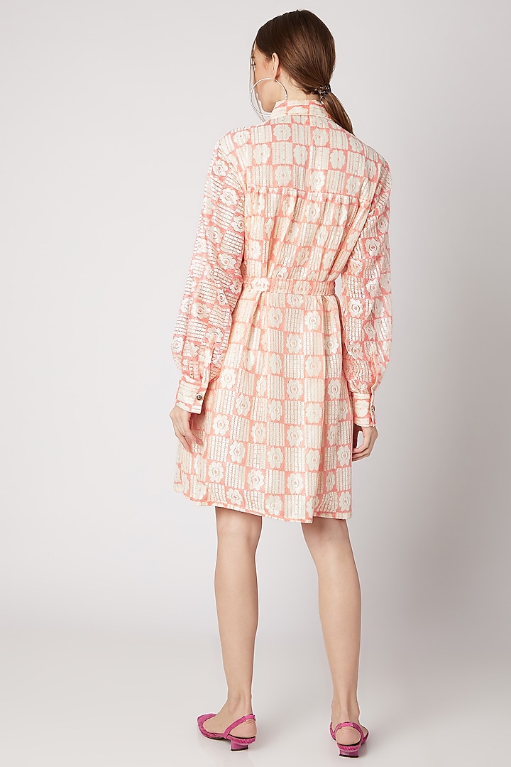 Orange Tie-Up Summer Shirt Dress by DOOR OF MAAI at Pernia's Pop Up Shop