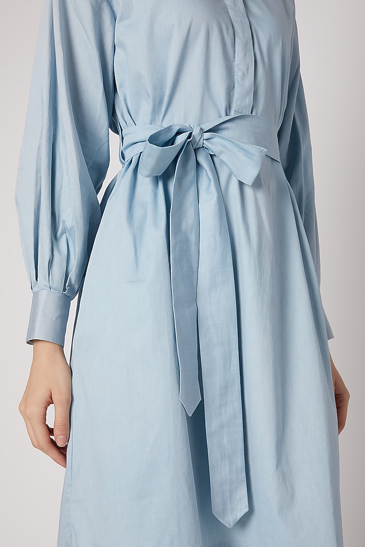 Cobalt Blue Summer Shirt Dress With Belt by DOOR OF MAAI at Pernia's Pop Up Shop