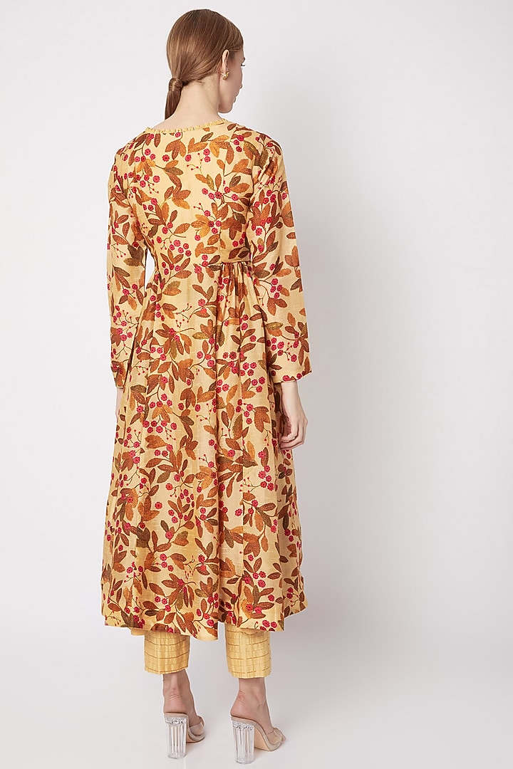 Yellow Embroidered Tunic With Pants by Drishti & Zahabia at Pernia's Pop Up Shop