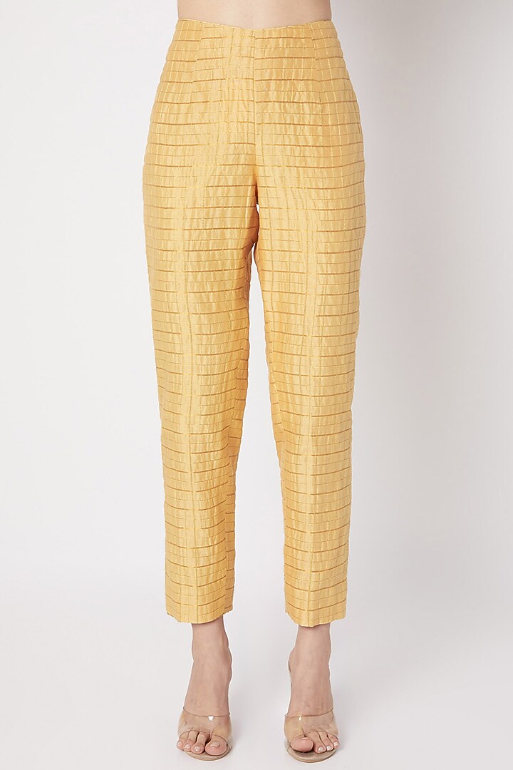 Yellow Embroidered Tunic With Pants by Drishti & Zahabia at Pernia's Pop Up Shop