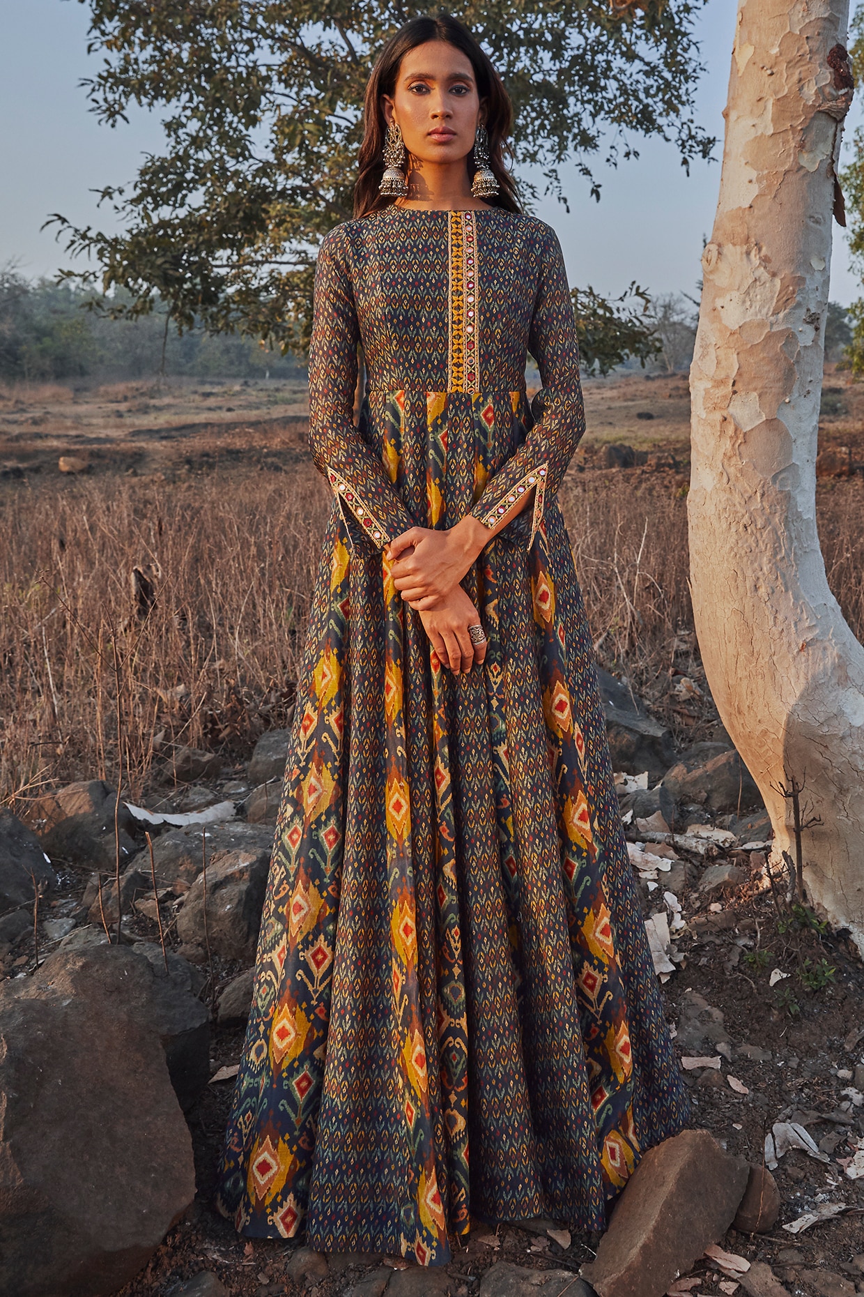 Blue embroidered hotsell maxi dress