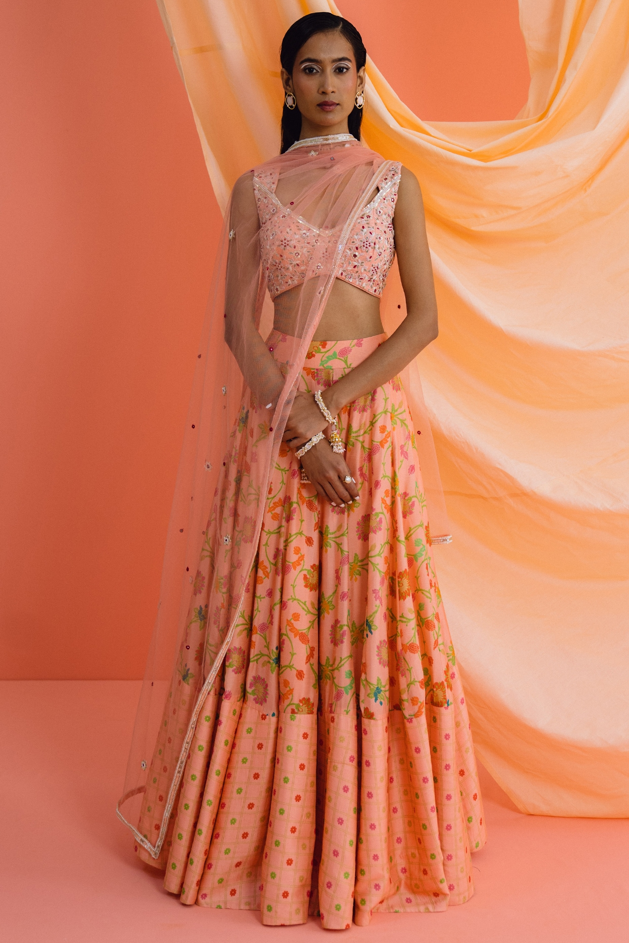 Buy Designer Printed Bridal Lehengas Online | Aashni & Co