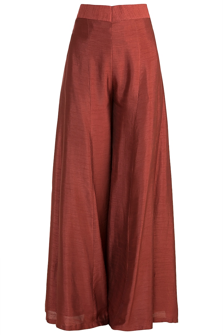 Maroon Embroidered & Printed Kurta With Palazzo Pants by Drishti & Zahabia at Pernia's Pop Up Shop
