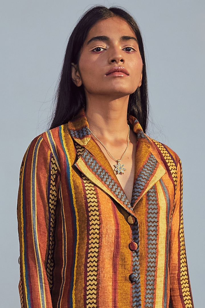 Brick Red Embroidered Straight Pant Set by Drishti & Zahabia at Pernia's Pop Up Shop