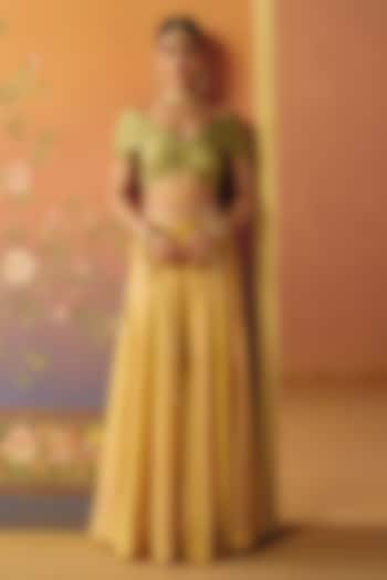 Blush Dupion Silk Flared Pant Set by Drishti & Zahabia at Pernia's Pop Up Shop