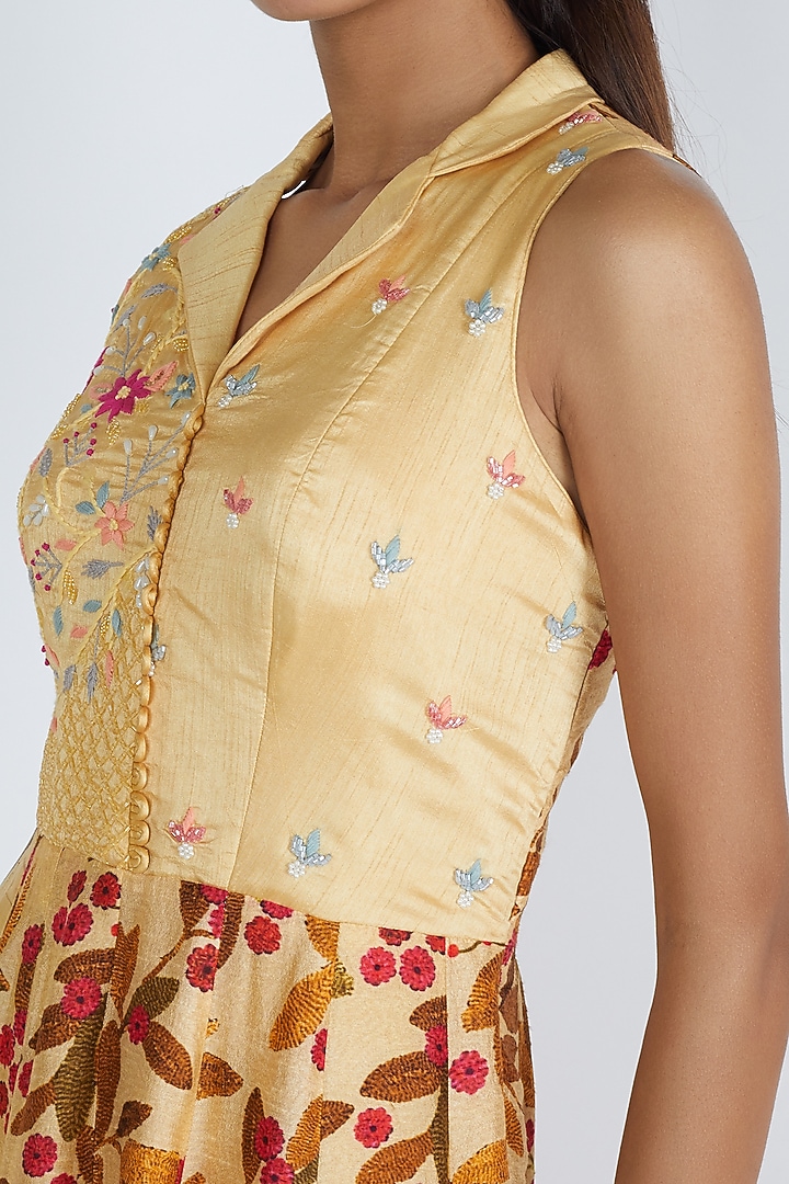 Yellow Printed Maxi Vacation Dress by Drishti & Zahabia at Pernia's Pop Up Shop