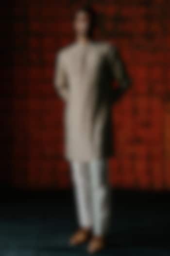 Mint Dupion Silk Digital Printed Kurta Set by Drishti & Zahabia Men at Pernia's Pop Up Shop