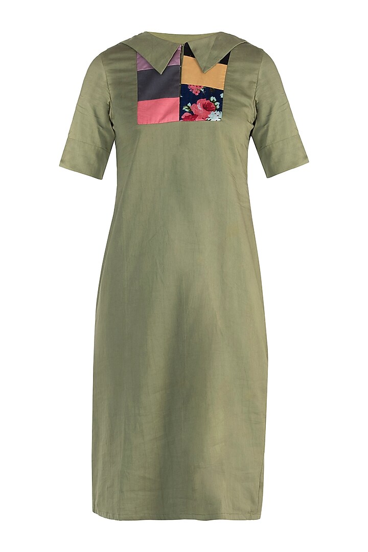 Military green midi dress by DOOR OF MAAI