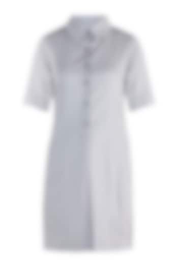 Light grey straight fit tunic dress by DOOR OF MAAI