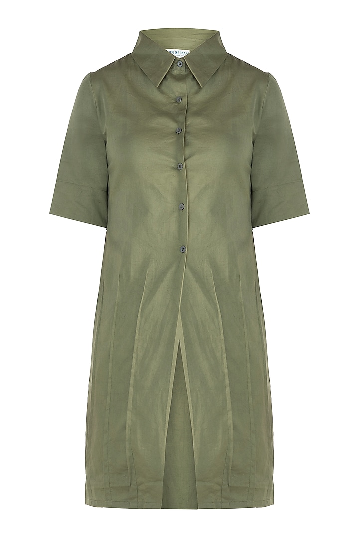 Military green straight fit tunic dress by DOOR OF MAAI