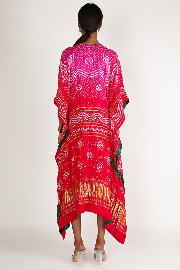 Pink Ombre Embroidered Kaftan For Girls by Dhara Shah Studio - KIDS at Pernia's Pop Up Shop