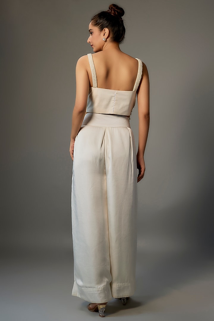 Ivory Silk Pant Set by Dhara Shah Studio at Pernia's Pop Up Shop