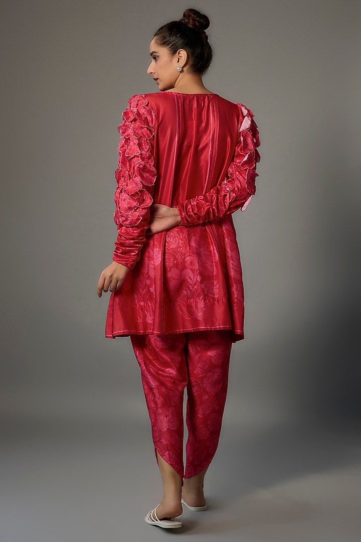 Red Modal Silk Co-Ord Set by Dhara Shah Studio at Pernia's Pop Up Shop