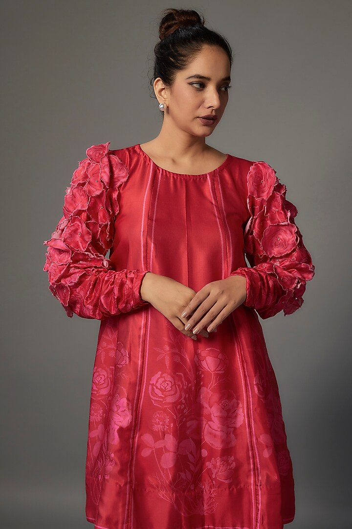 Red Modal Silk Co-Ord Set by Dhara Shah Studio at Pernia's Pop Up Shop