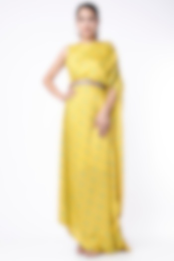 Yellow Patola Printed Dress by Dhara Shah Studio