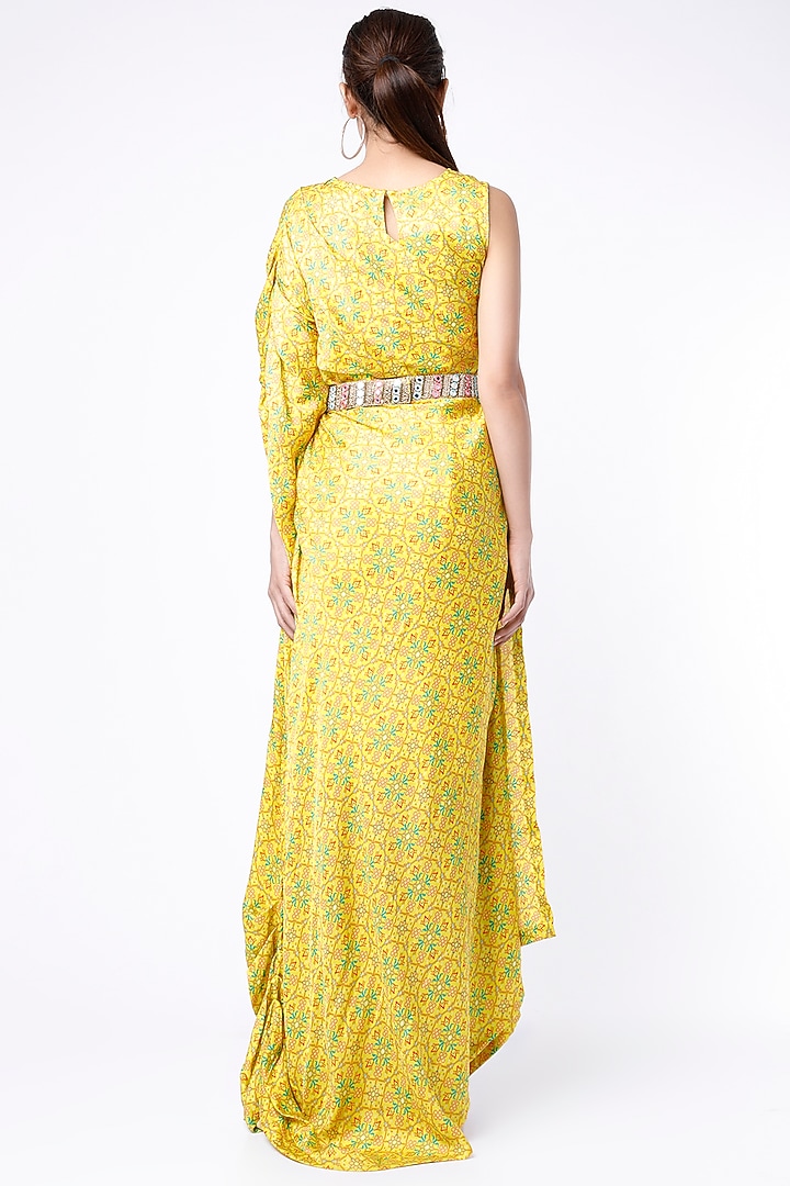 Yellow Patola Printed Vacation Dress by Dhara Shah Studio at Pernia's Pop Up Shop