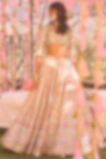 Multi-Colored Chanderi Printed Bridal Lehenga Set by Abhinav Mishra at Pernia's Pop Up Shop