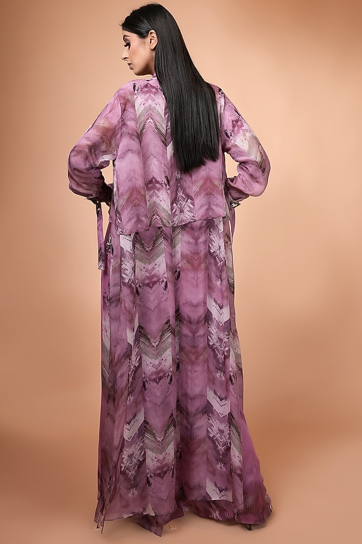 Lilac Floss Printed Jumpsuit by Nikita Mhaisalkar at Pernia's Pop Up Shop