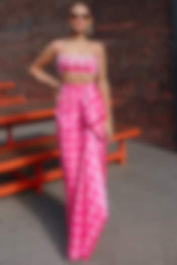 Pink Taffeta Draped Skirt Set by PAPA DONT PREACH PRET at Pernia's Pop Up Shop