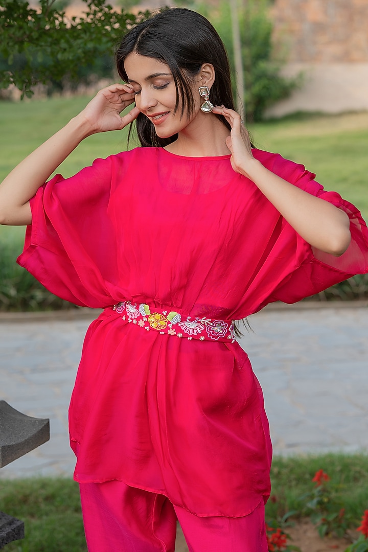 Magenta Pink Organza Co-Ord Set by House Of Jamoti at Pernia's Pop Up Shop