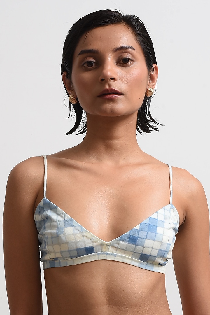 Blue Satin Digital Printed Backless Summer Dress by FORTY FOUR at Pernia's Pop Up Shop