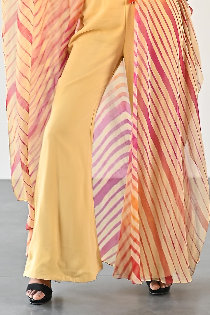 Light Mustard Georgette Jacket Set by K-ANSHIKA Jaipur at Pernia's Pop Up Shop