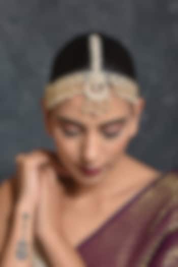 Gold Finish Kundan Polki Matha Patti by Swabhimann Jewellery at Pernia's Pop Up Shop