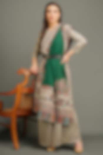 Green Pashmina Shawl by DUSALA  ACCESSORIES at Pernia's Pop Up Shop