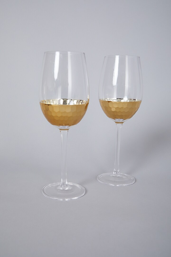 Gold Glasses (Set of 2) by Thoa at Pernia's Pop Up Shop
