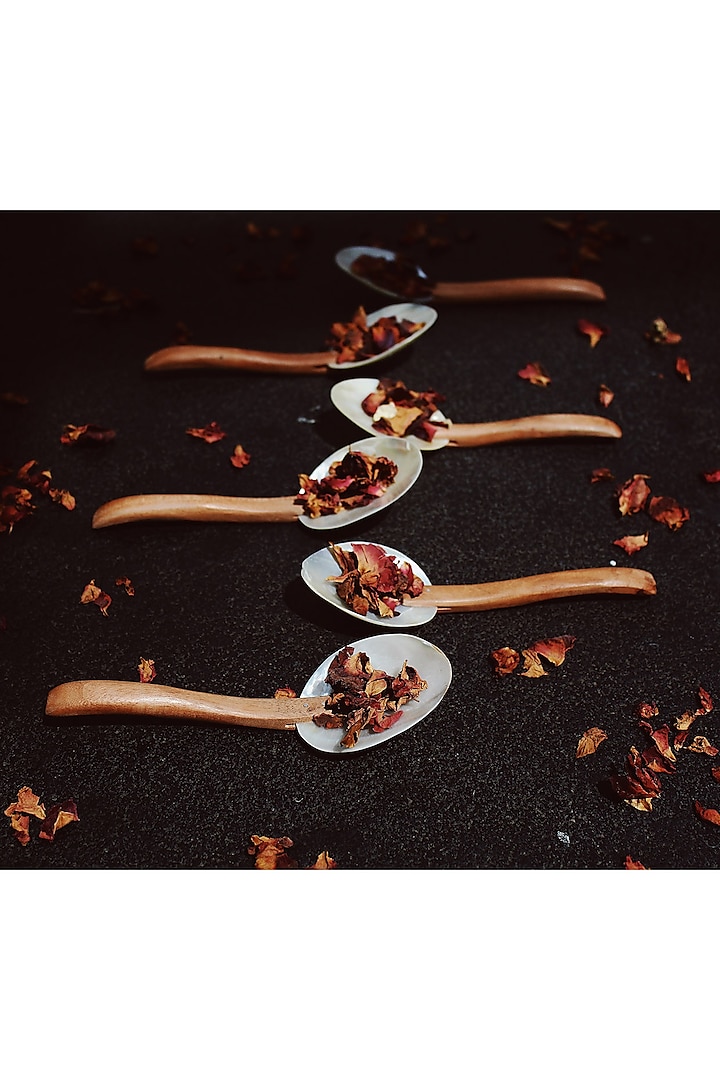Silver Seashell & Neem Wood Spoons (Set of 6) by THOA