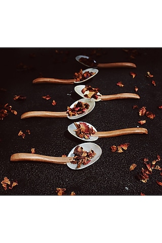 Silver Seashell & Neem Wood Spoons (Set of 6) by THOA
