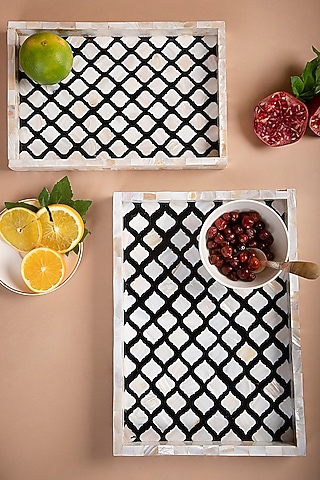 Mother Of Pearl Dining Tray (Set Of 2) by THOA