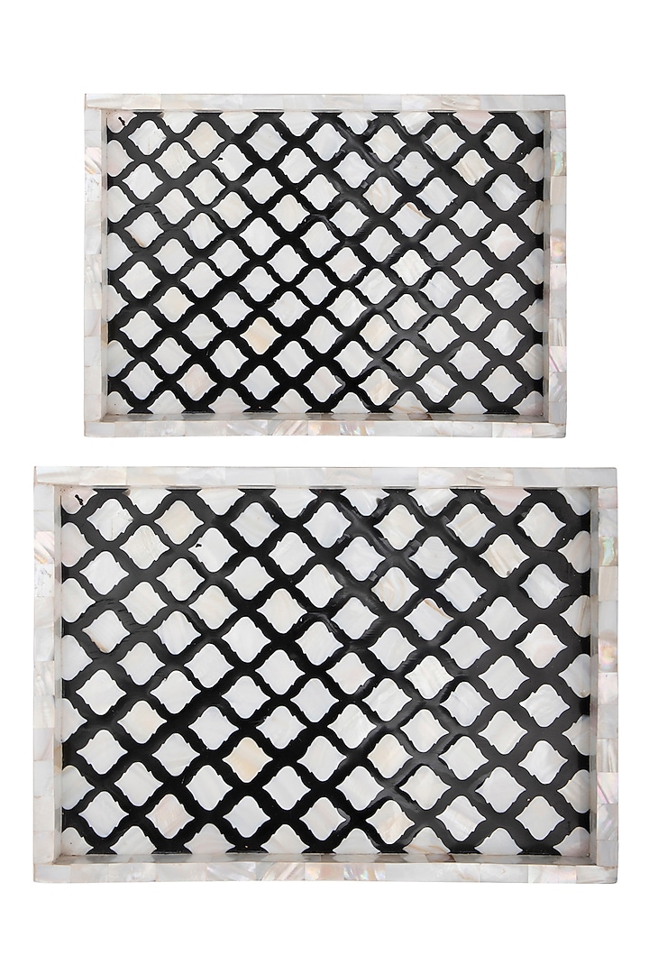 Mother Of Pearl Dining Tray (Set Of 2) by THOA at Pernia's Pop Up Shop