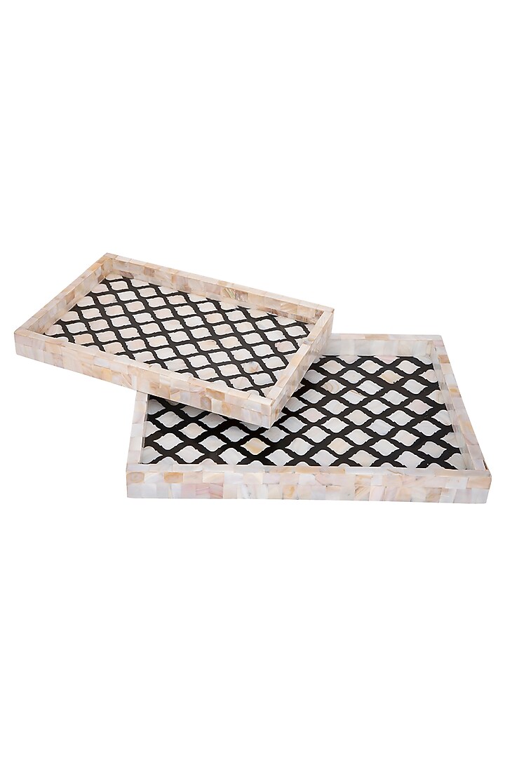 Mother Of Pearl Dining Tray (Set Of 2) by THOA at Pernia's Pop Up Shop