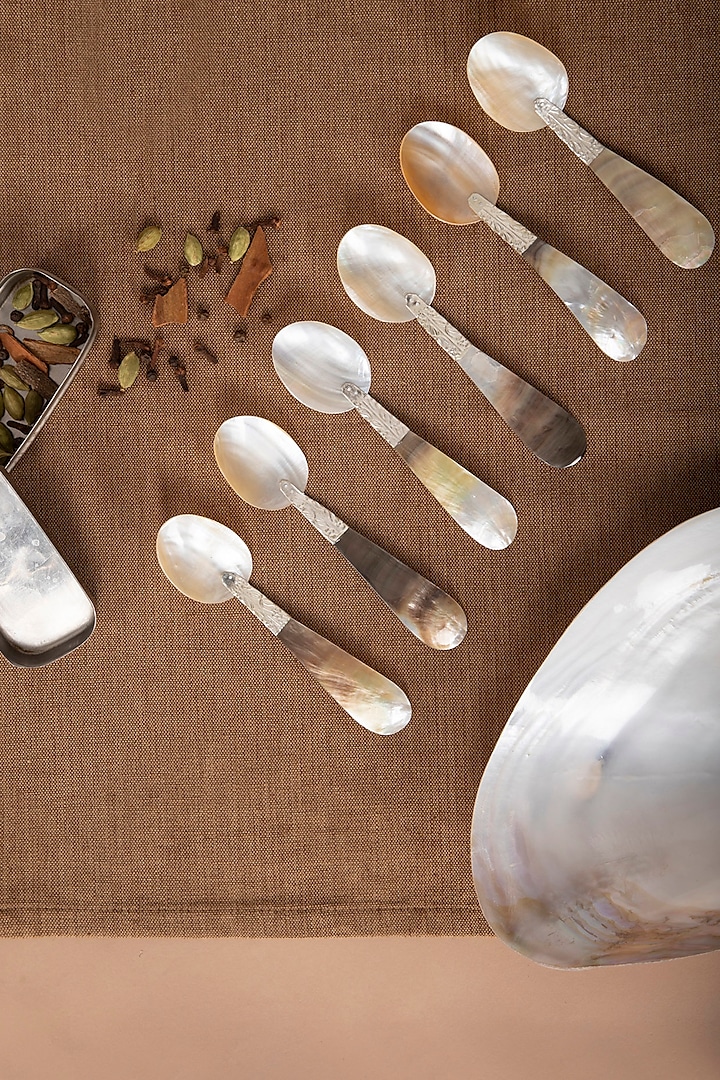 Mother of Pearl Spoon (Set of 6) by THOA at Pernia's Pop Up Shop