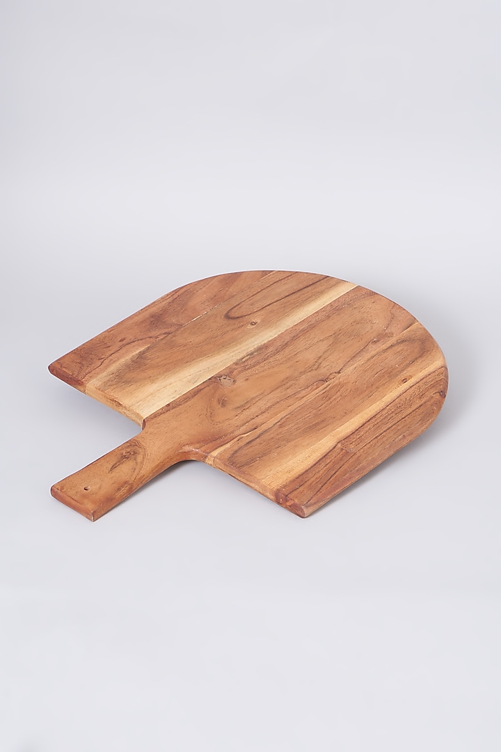 Brown Raw Wood Semi-Circle Cheese Platter by THOA