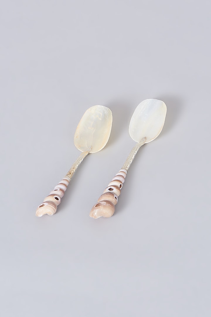Pearl White Shell Spoons (Set of 4) by THOA
