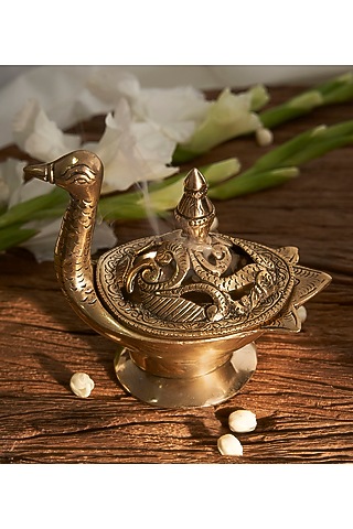 Golden Brass Dhoop Dani by DecorTwist