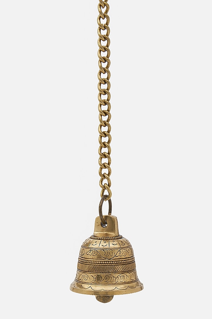 Gold Brass Antique Hanging Bell Set by DecorTwist at Pernia's Pop Up Shop