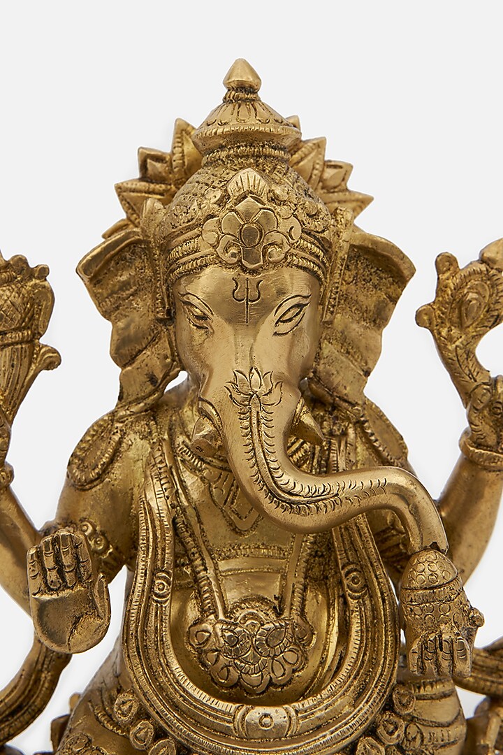 Gold Brass Lord Ganesha Idol by DecorTwist at Pernia's Pop Up Shop